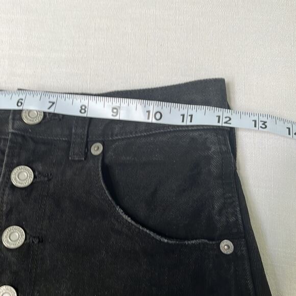 Moussy Button Fly Studded High Rise Denim Shorts Size 1 in Black - Picture 8 of 10